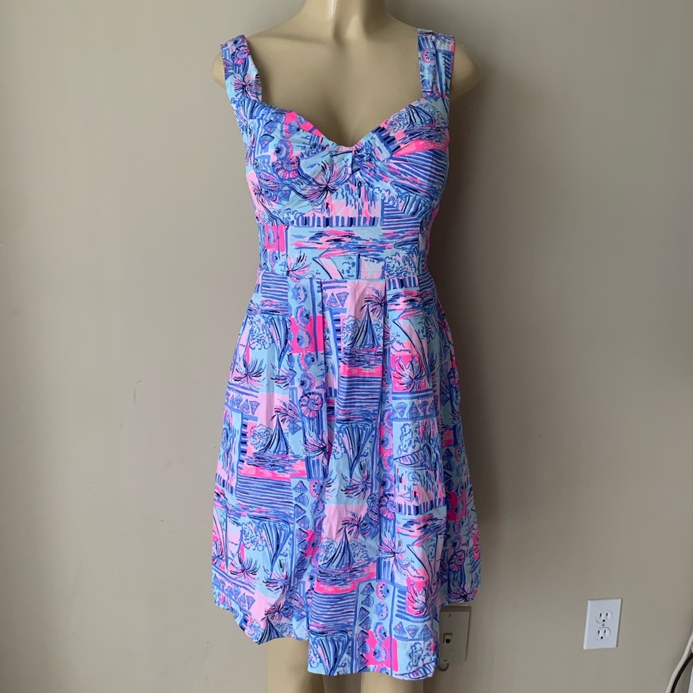 Lilly Pulitzer Cyndi Dress 0 Whisper Yeah Buoy